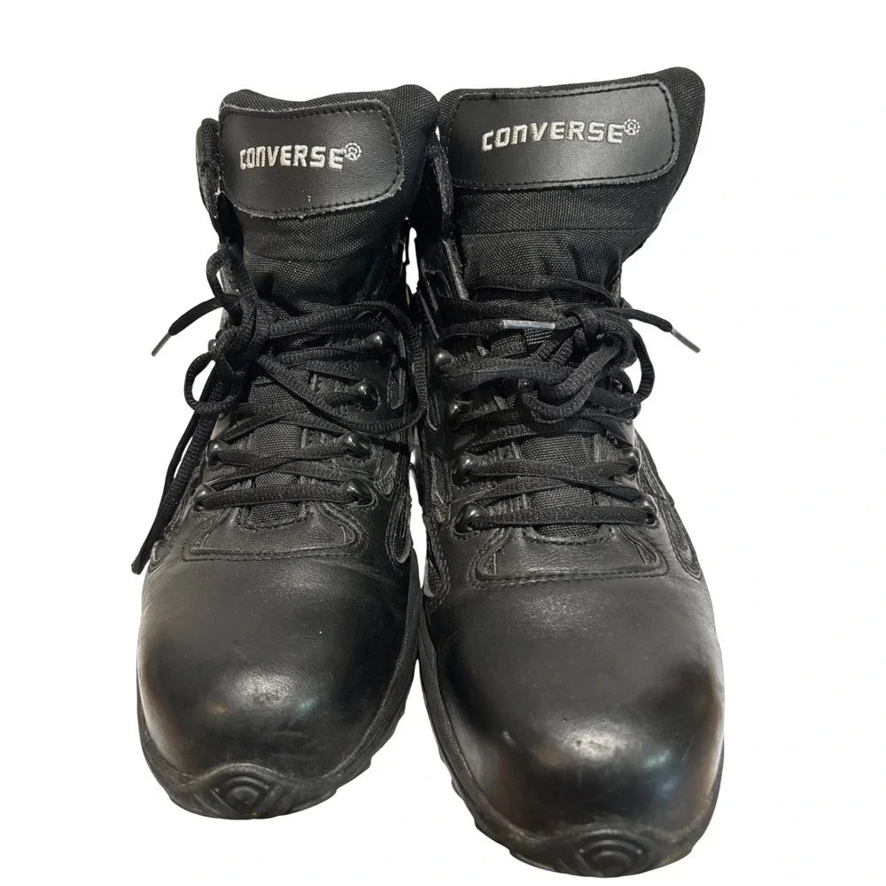 Converse Mens Rapid Response Tactical Boots Leather Safety Toe Black Sz 10.5 M